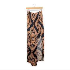 NWT Free People Black Combo Medallion Print Maxi Skort Size XS